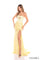Prom Dresses Prom Long Fitted Slit Corset Lace Formal Dress Light Yellow