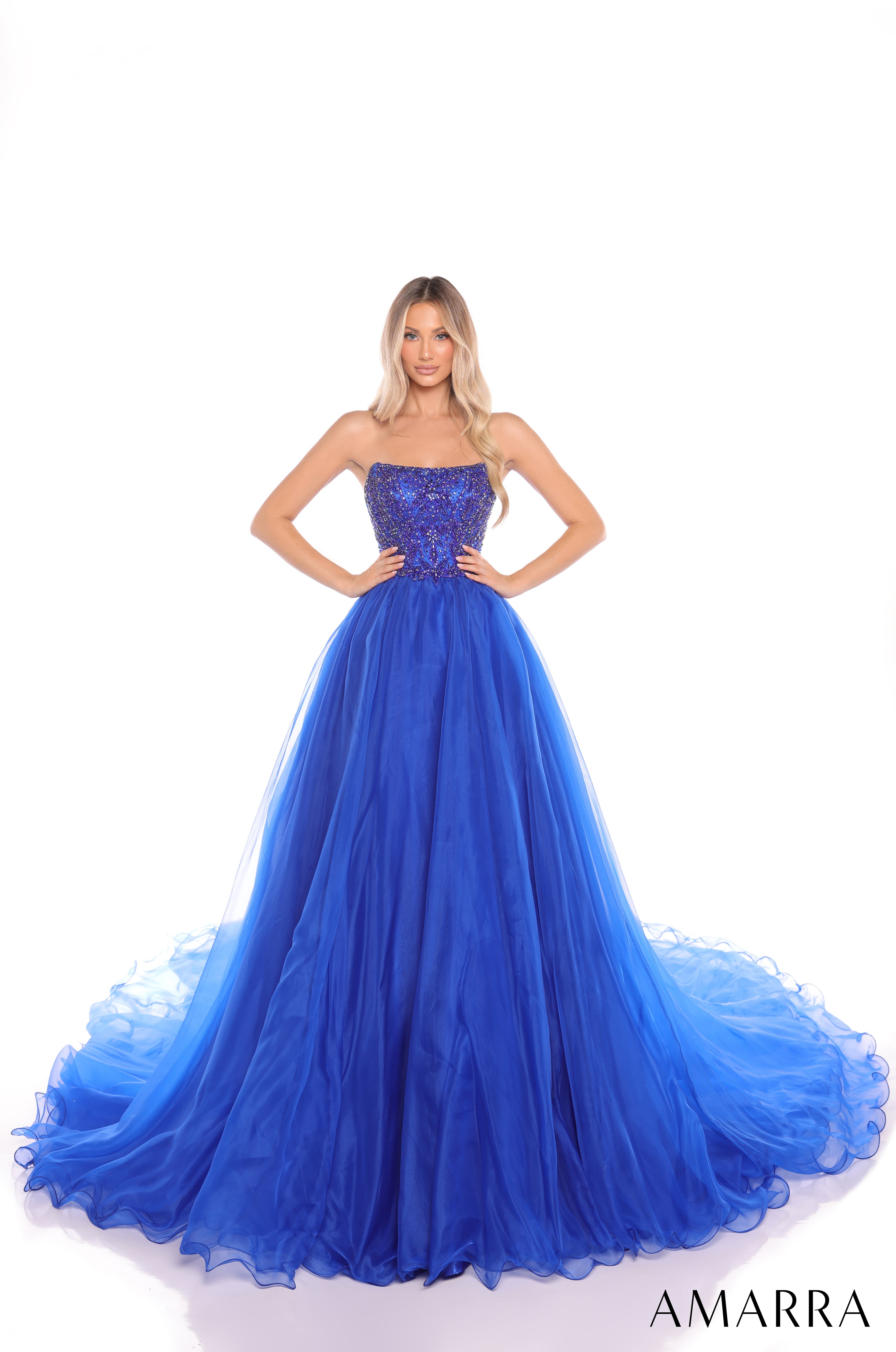 Prom Dresses Beaded Long Ball Gown Formal Prom Dress Royal Blue