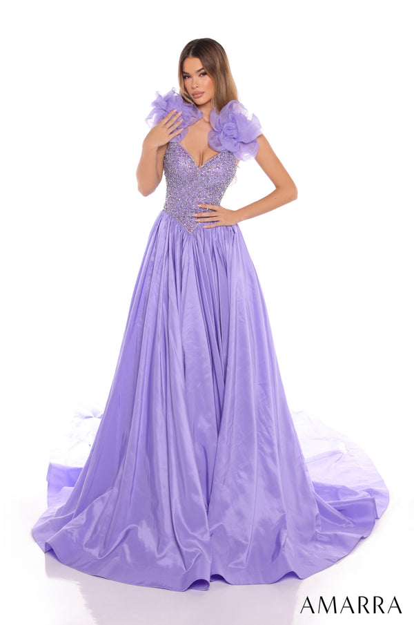 Amarra 88445 A Line Beaded Long Formal Prom Dress