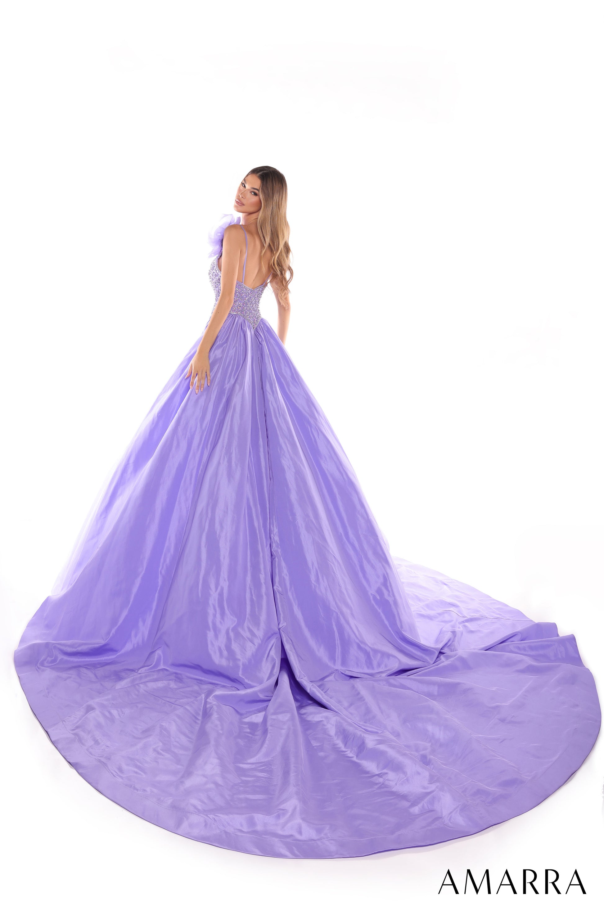 Amarra 88445 A Line Beaded Long Formal Prom Dress