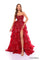 Prom Dresses Long Slit Ruffle Prom Dress Red