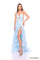 Prom Dresses Fitted Sequin Long Ruffle Prom Dress  Light Blue