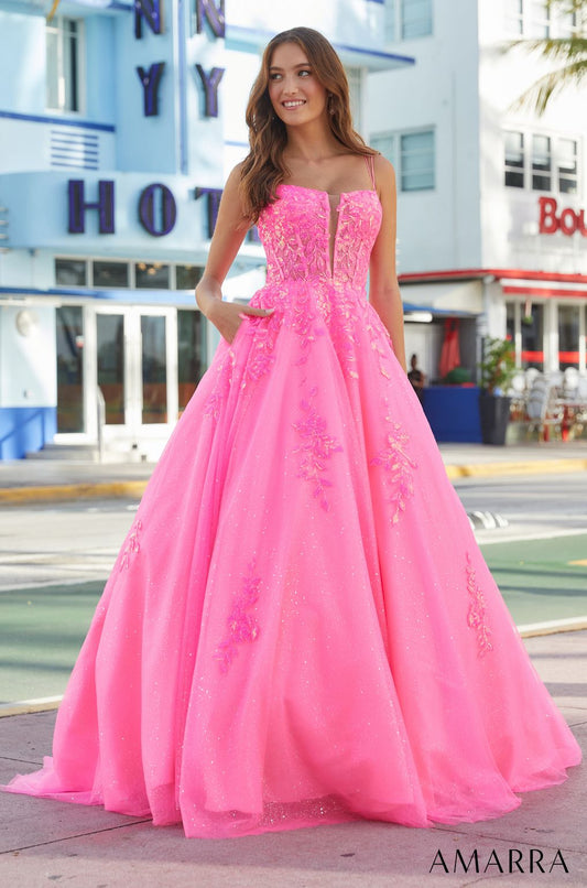 Prom Dresses Long Ball Gown Sequin Prom Dress Magenta