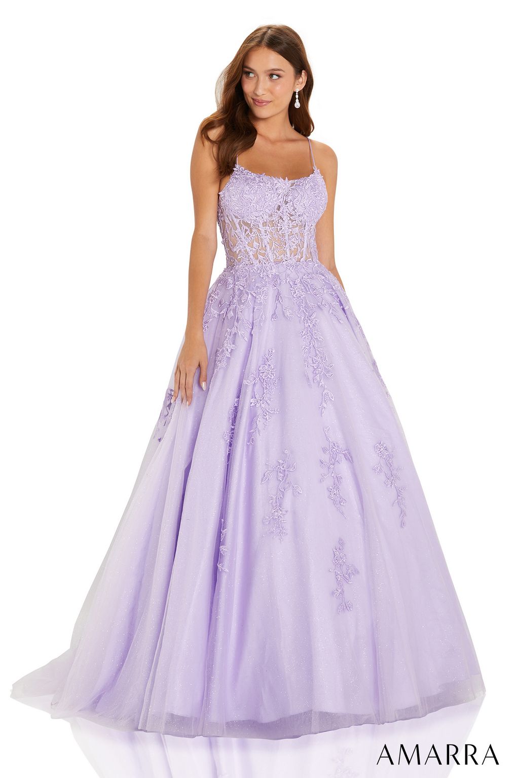 Prom Dresses Long Glitter Ball Gown Prom Dress Lilac