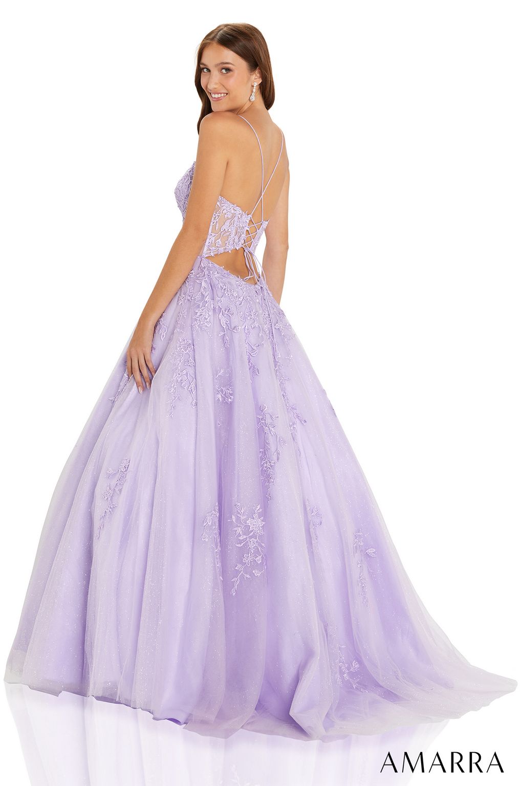 Amarra 88584 Long Glitter Ball Gown Prom Dress