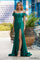 Prom Dresses Long Fitted Jersey Slit Prom Dress Emerald