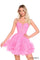 Cocktail Dresses Short Homecoming Ruffle cocktail Dress Pink