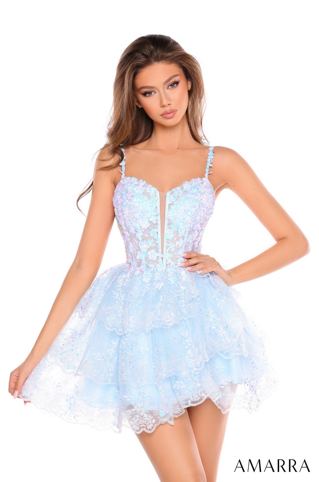 Cocktail Dresses Homecoming Short Fitted Cocktail Dress  Light Blue