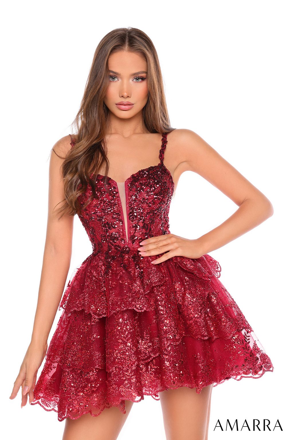 Amarra 88705 Homecoming Short Fitted Cocktail Dress