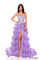 Prom Dresses Long Beaded Lace Floral Ball Gown Prom Dress Lilac