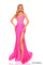 Prom Dresses Fitted Sequin Long Evening Prom Dress Neon Pink