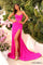 Prom Dresses Fitted Beaded Long Prom Dress Fuchsia