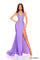 Prom Dresses Long Glitter Floral Print Slit Prom Dress Lavender Haze