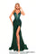 Prom Dresses Long Glitter Floral Print Slit Prom Dress Emerald