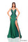 Prom Dresses Fitted 3D Floral Long Slit Prom Dress  Emerald