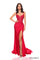 Prom Dresses Fitted Lace Long Slit Prom Dress Red