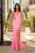 Prom Dresses Fitted Long Sequin Prom Dress Barbie Pink