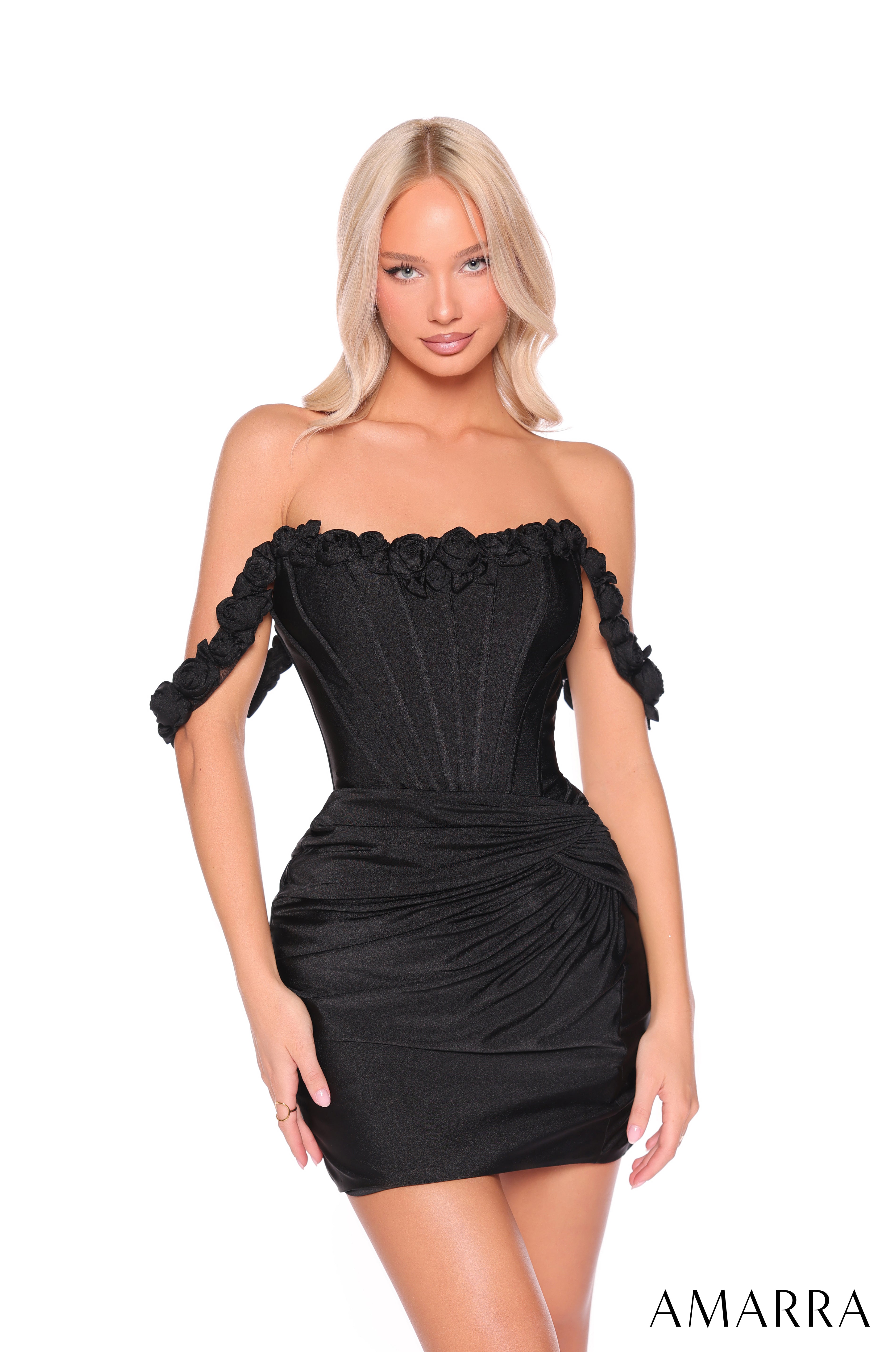 Cocktail Dresses Short Cocktail Mini Corset Dress Amarra 88980 Navy
