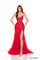 Prom Dresses Fitted Long Formal Floral Applique Prom Dress Red