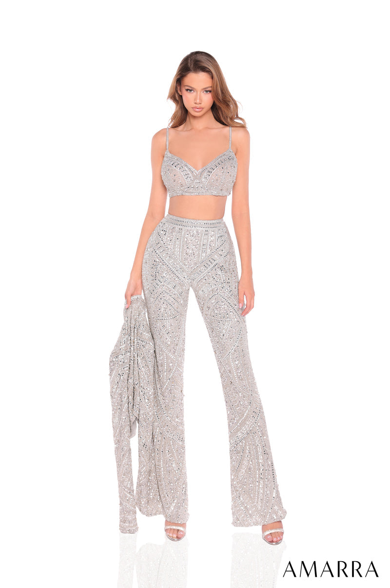 Amarra 89026 Long Beaded Formal Pant Suit