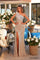 Prom Dresses Beaded Long Formal Slit Evening Prom Gown Nude/Ivory/Light Blue