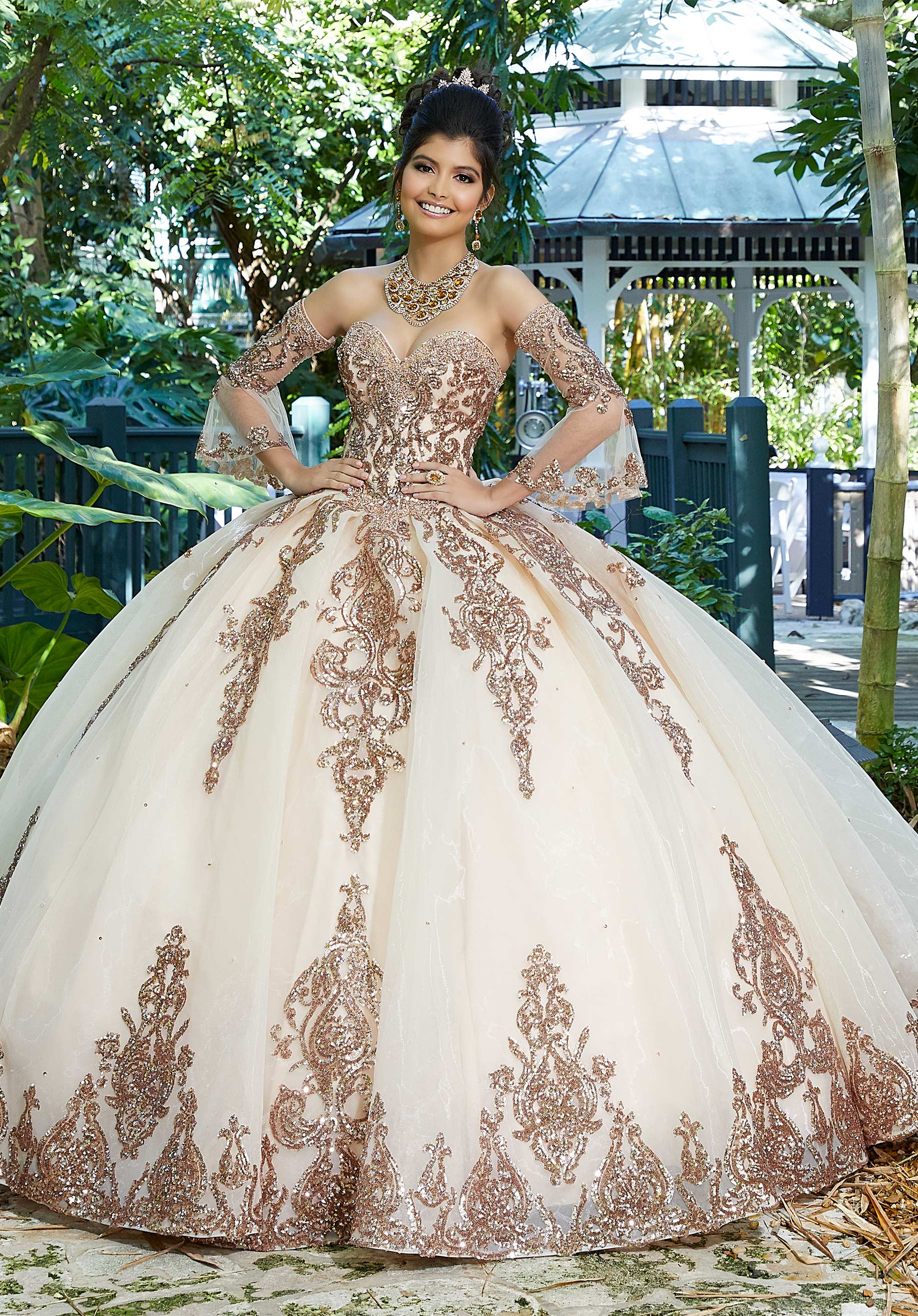 Sweetheart Floor-Length Tulle Quinceañera Ball Gown MGNY Madeline Gardner New York 89255