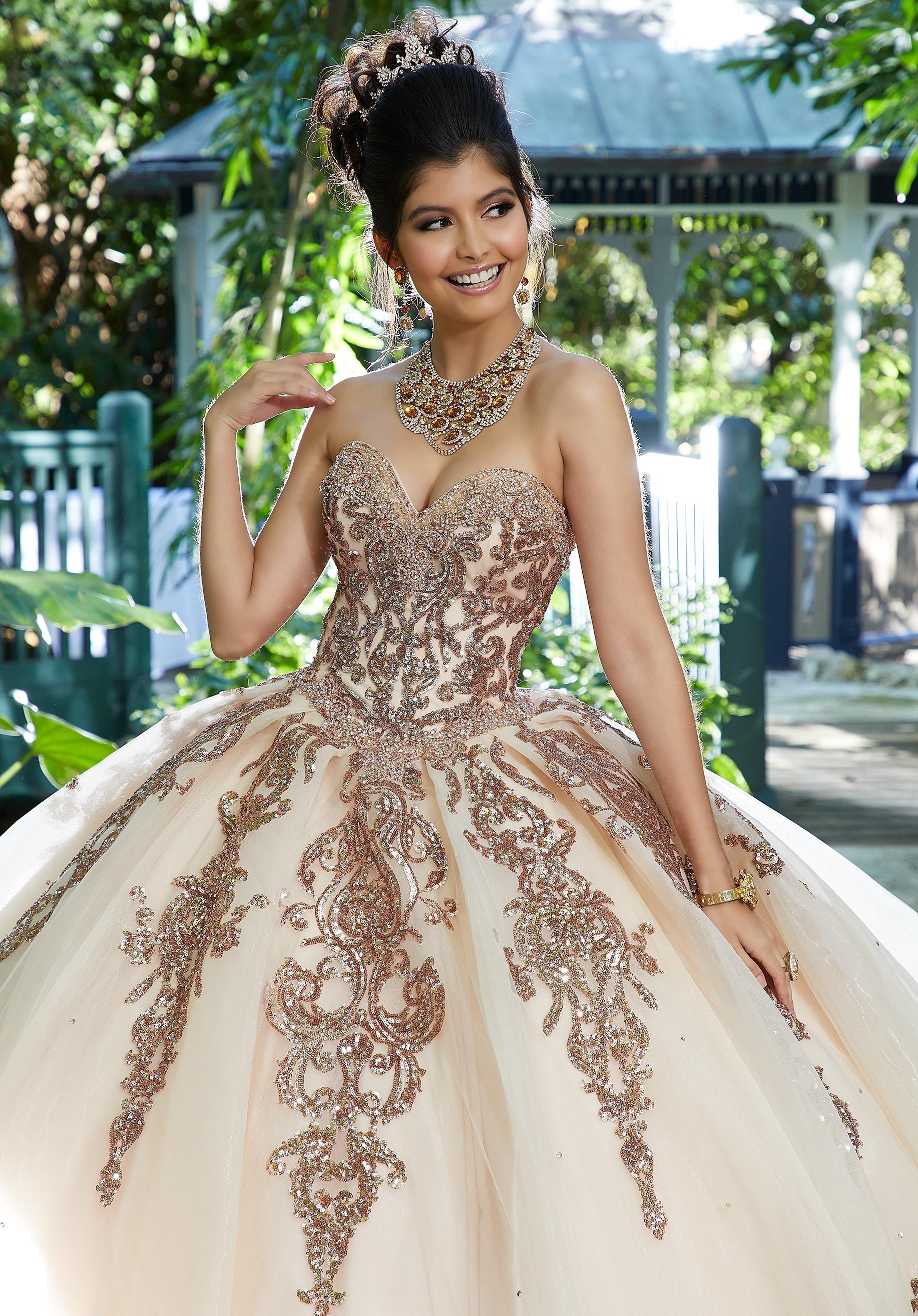 Sweetheart Floor-Length Tulle Quinceañera Ball Gown MGNY Madeline Gardner New York 89255