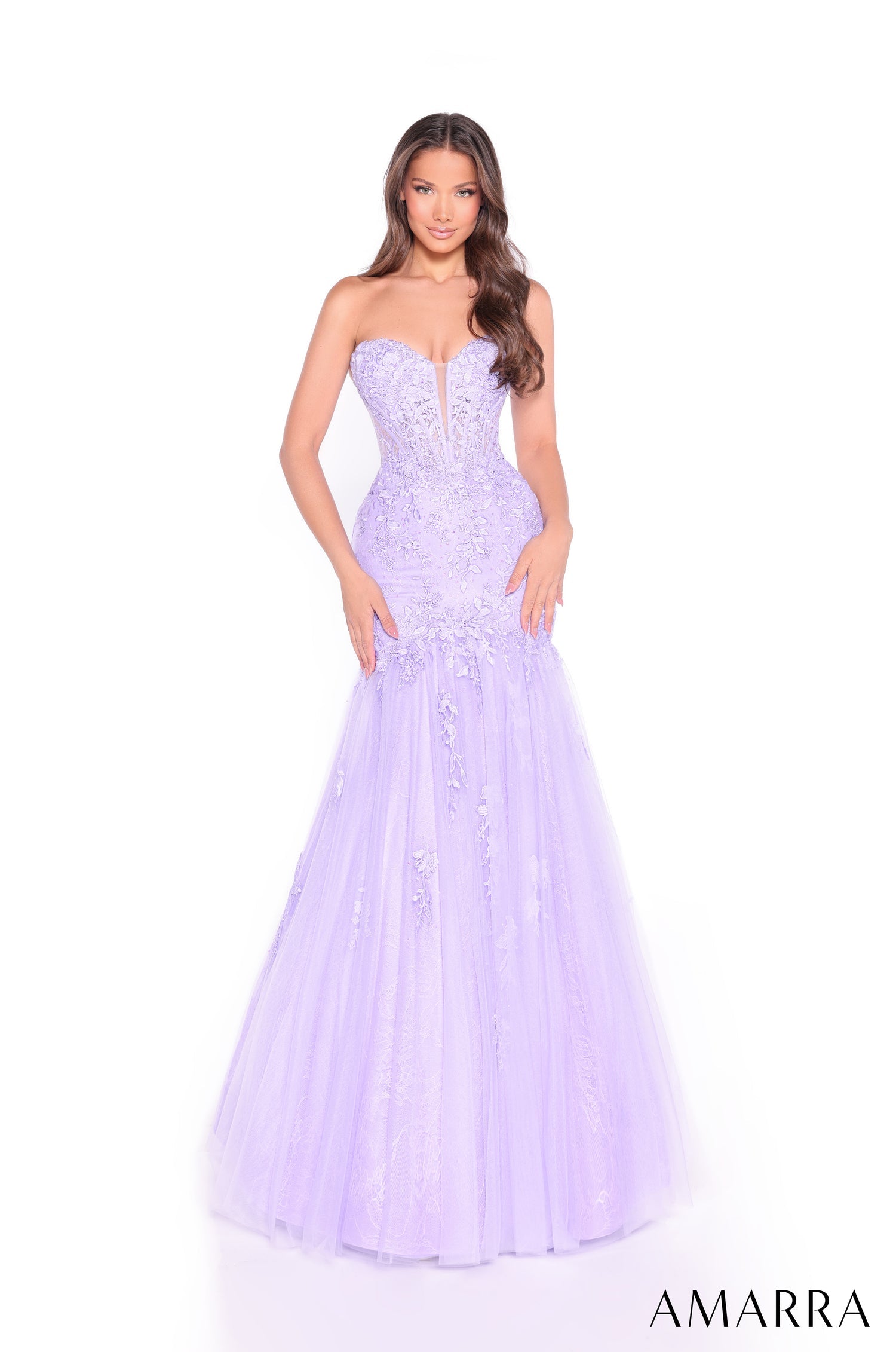 Prom Dresses Long Lace Mermaid Prom Evening Dress Lilac