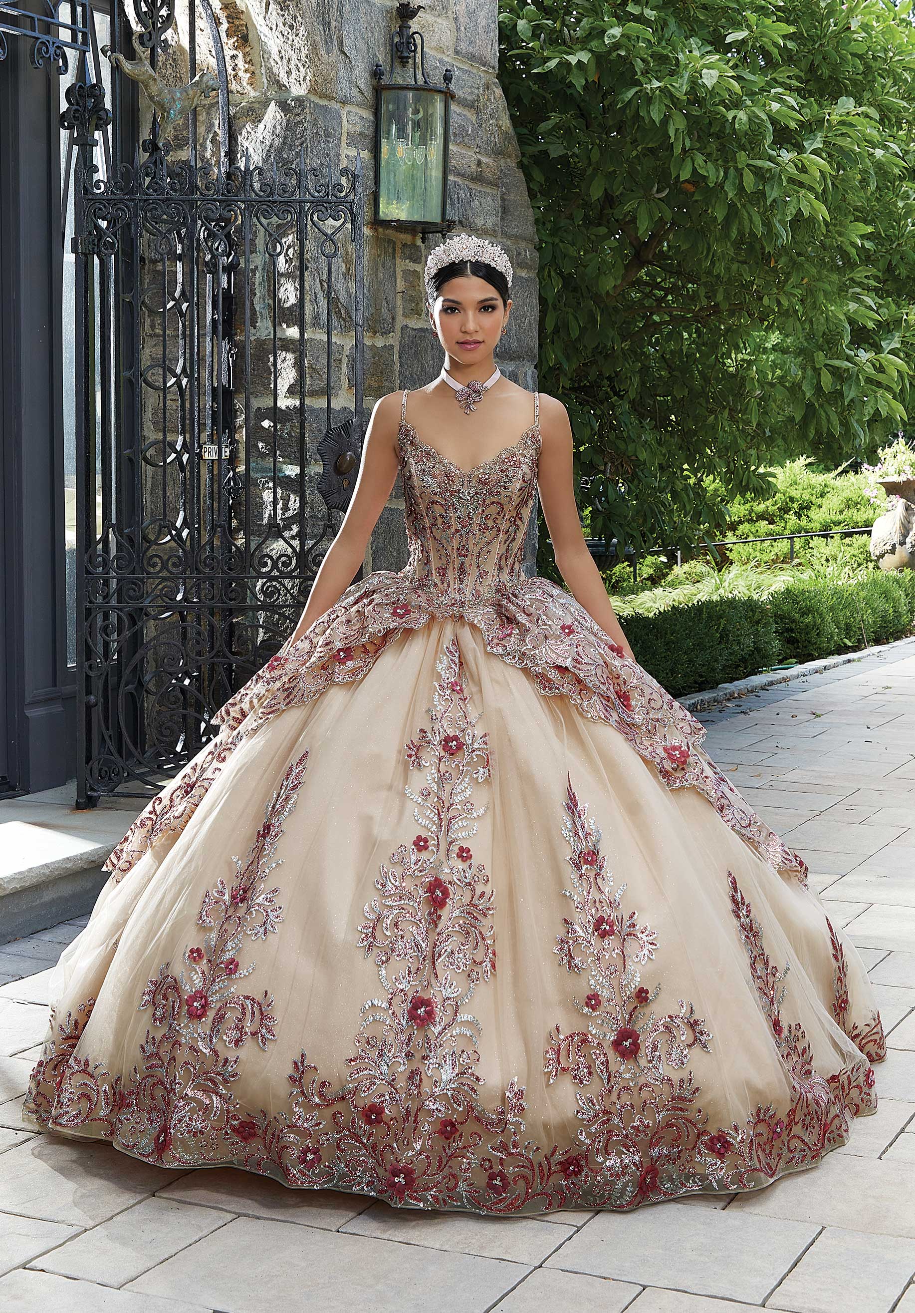 Sweetheart Floor-Length Tulle Quinceañera Ball Gown MGNY Madeline Gardner New York 89338