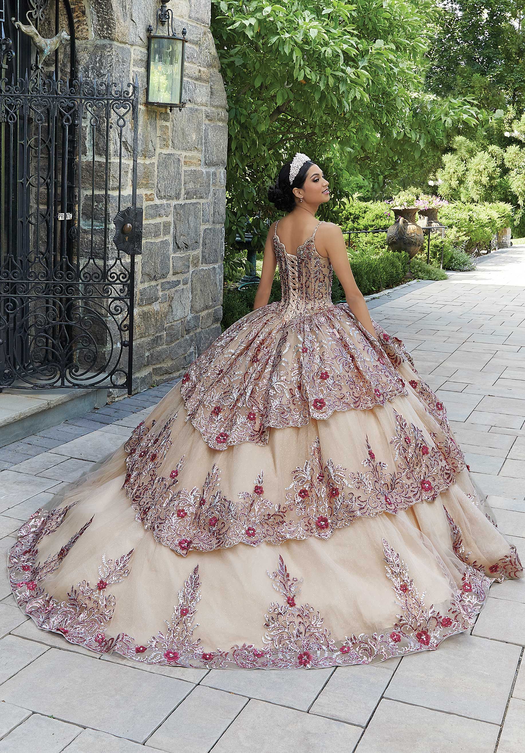 Sweetheart Floor-Length Tulle Quinceañera Ball Gown MGNY Madeline Gardner New York 89338