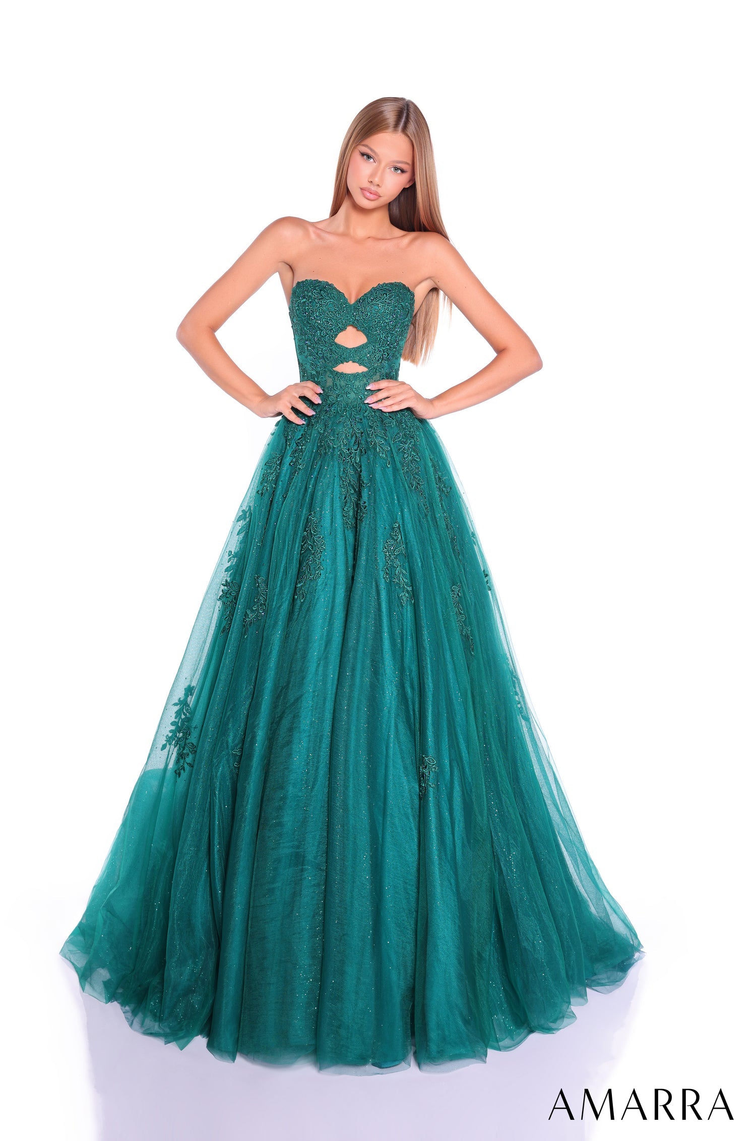 Prom Dresses Long Formal Evening Lace Ball Gown Emerald