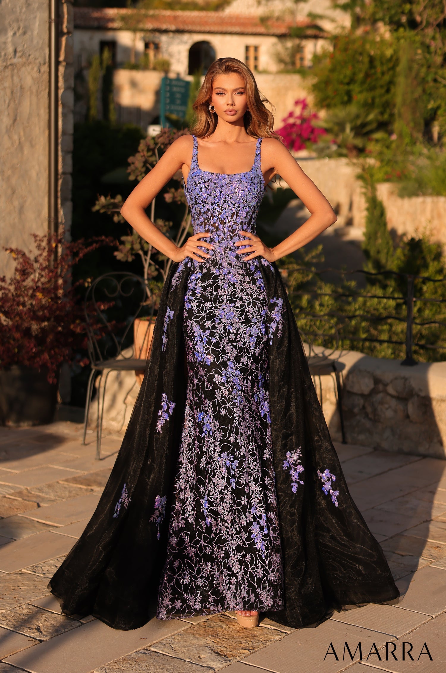 Prom Dresses Evening Prom Sequin Lace Applique Dress Black/Multi