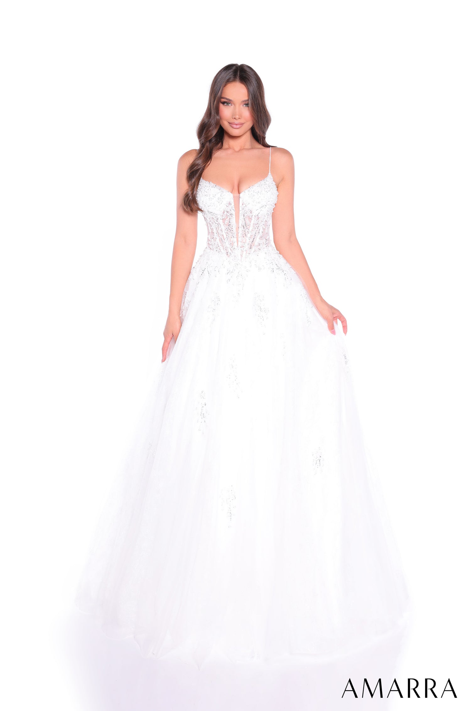 Wedding Dresses Long Corset Lace A Line Wedding Dress White