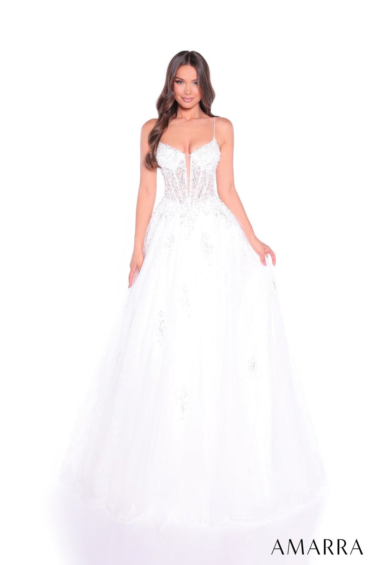 Wedding Dresses Long Corset Lace A Line Wedding Dress White
