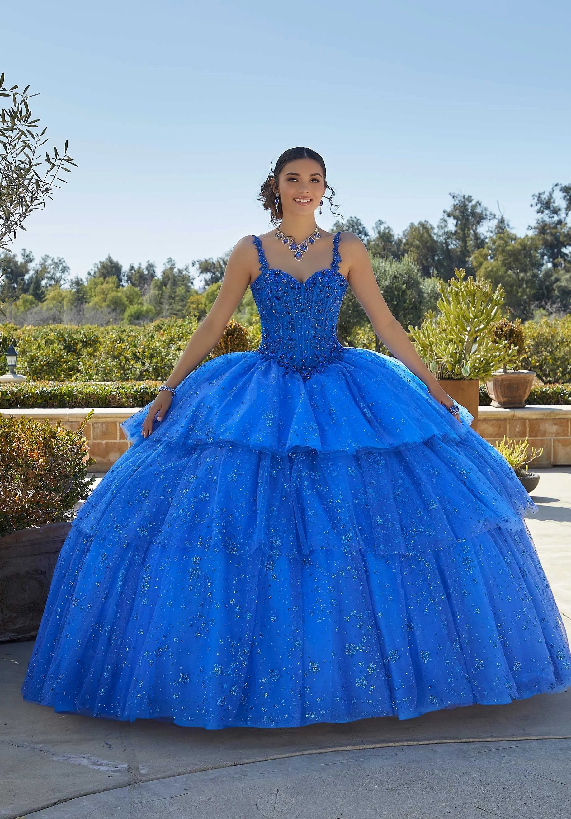 Sweetheart Floor-Length Tulle Quinceañera Ball Gown MGNY Madeline Gardner New York 89428