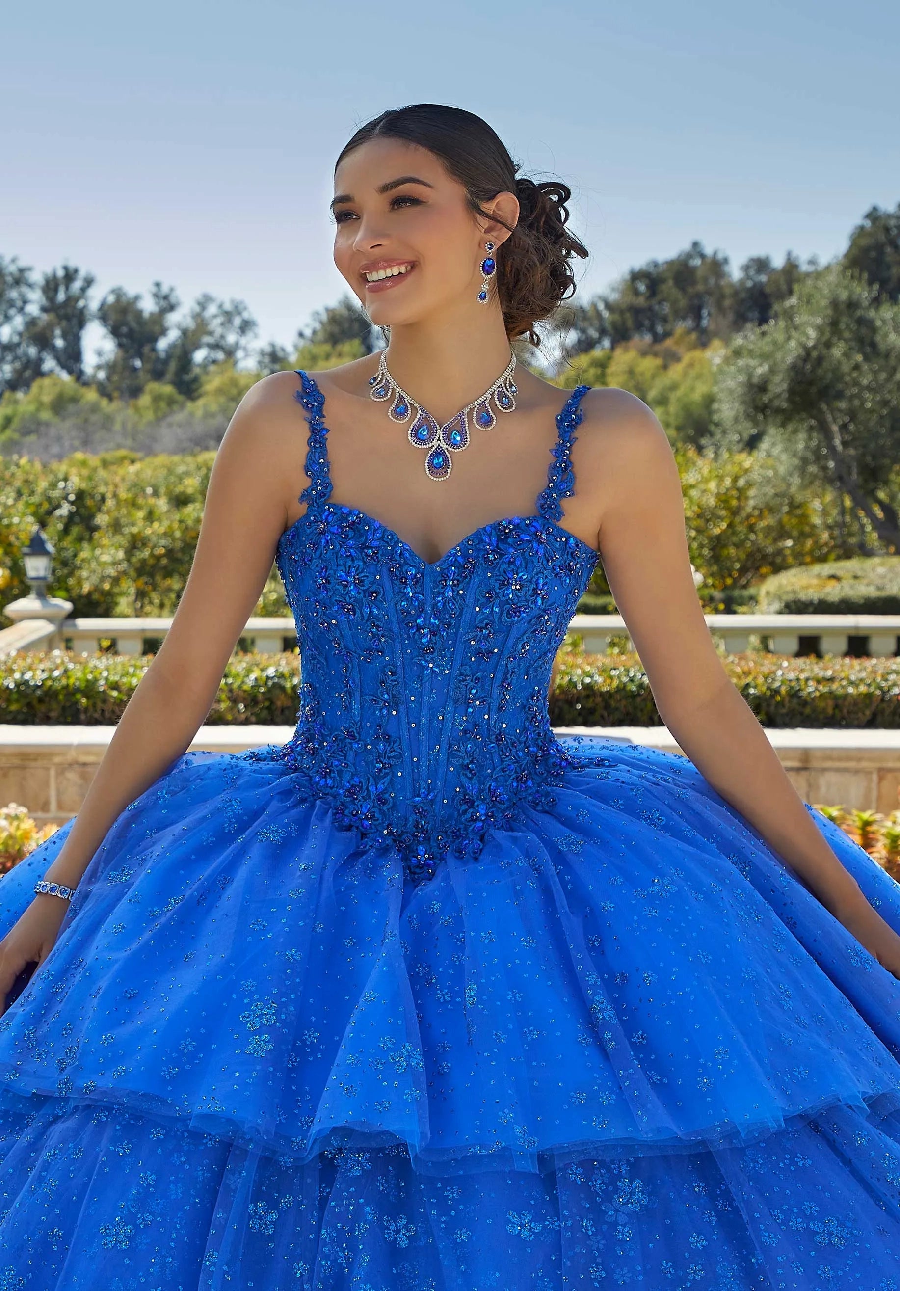 Sweetheart Floor-Length Tulle Quinceañera Ball Gown MGNY Madeline Gardner New York 89428