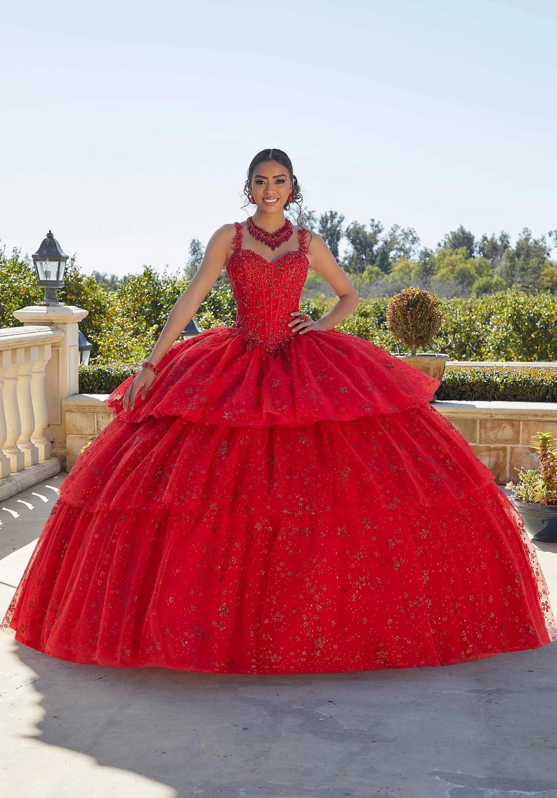 Sweetheart Floor-Length Tulle Quinceañera Ball Gown MGNY Madeline Gardner New York 89428