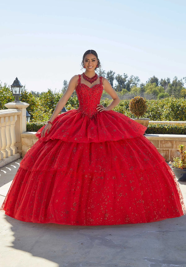 Sweetheart Floor-Length Tulle Quinceañera Ball Gown MGNY Madeline Gardner New York 89428