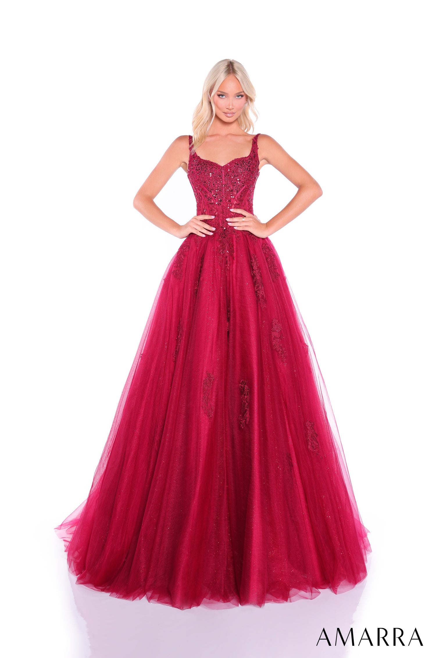 Prom Dresses Long Lace Glitter Corset Ball Gown Wine