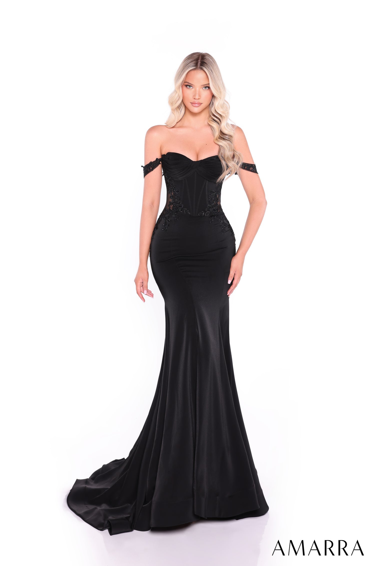 Prom Dresses Lace Long Formal Mermaid Dress Black