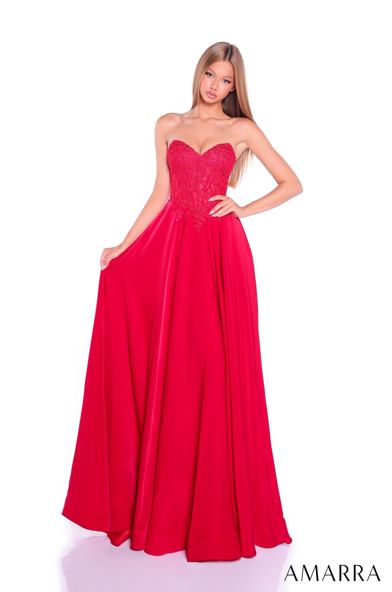 Prom Dresses A Line Lace Prom Evening Dress Red