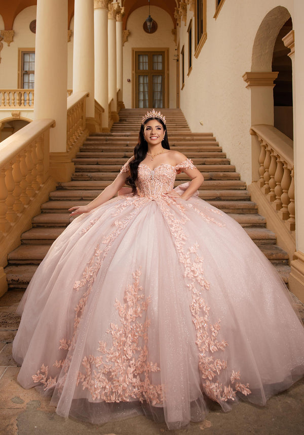 Off-the-Shoulder Floor-Length Tulle Quinceañera Ball Gown MGNY Madeline Gardner New York 89454