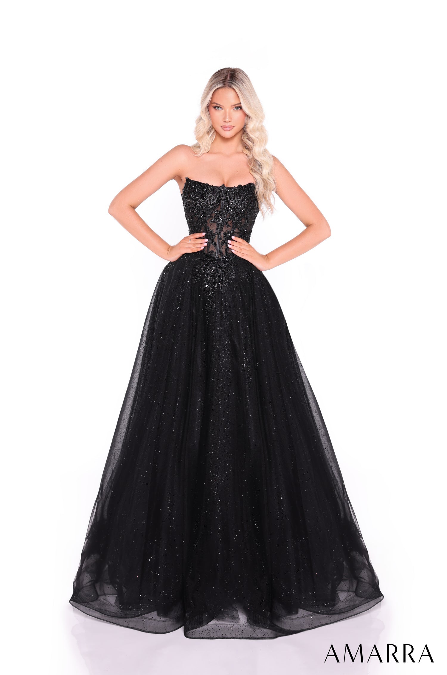 Prom Dresses Long Formal Prom Lace Applique Dress Black