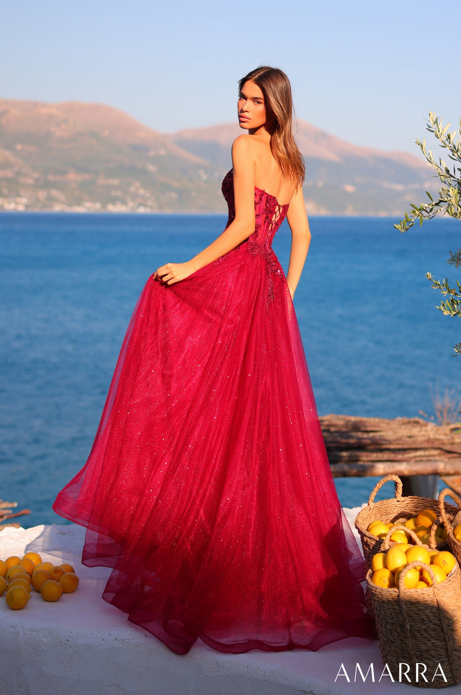 Prom Dresses Long Formal Prom Lace Applique Dress Wine