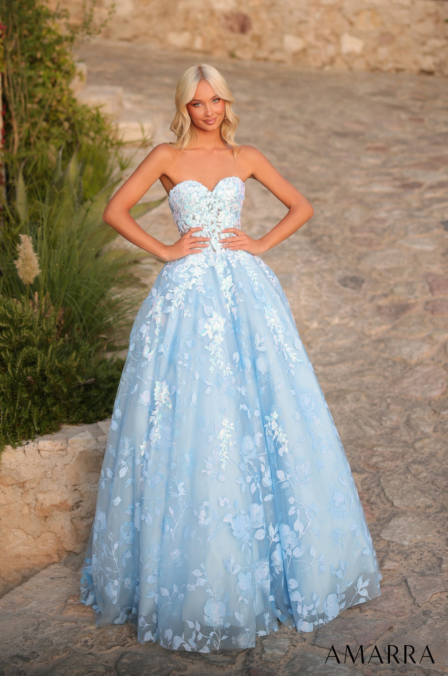 Amarra 89513 Long Lace Applique Prom Ball Gown Amarra 89513 Long Lace Applique Prom Ball Gown