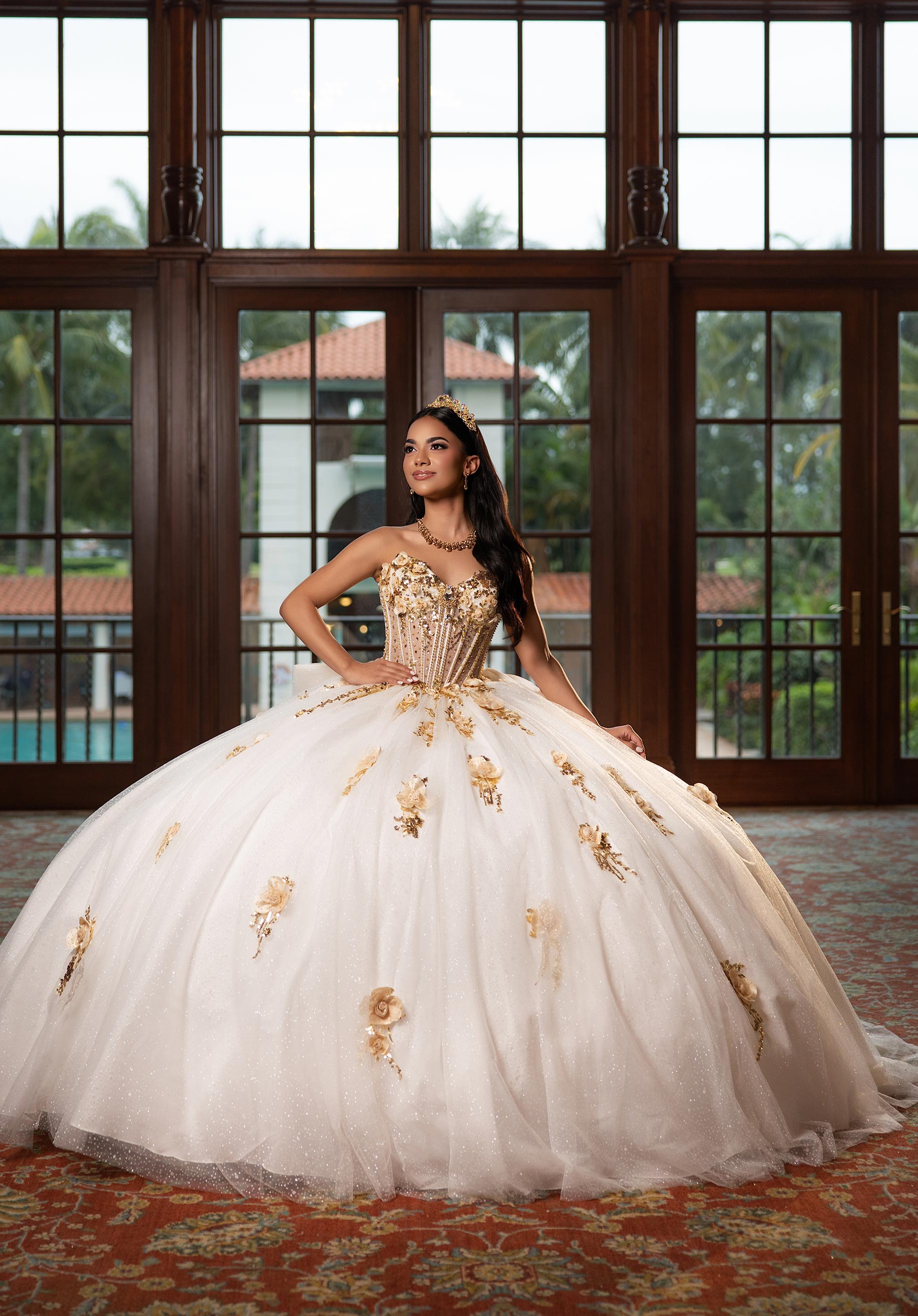 Sweetheart Floor-Length Tulle Quinceañera Ball Gown MGNY Madeline Gardner New York 89553