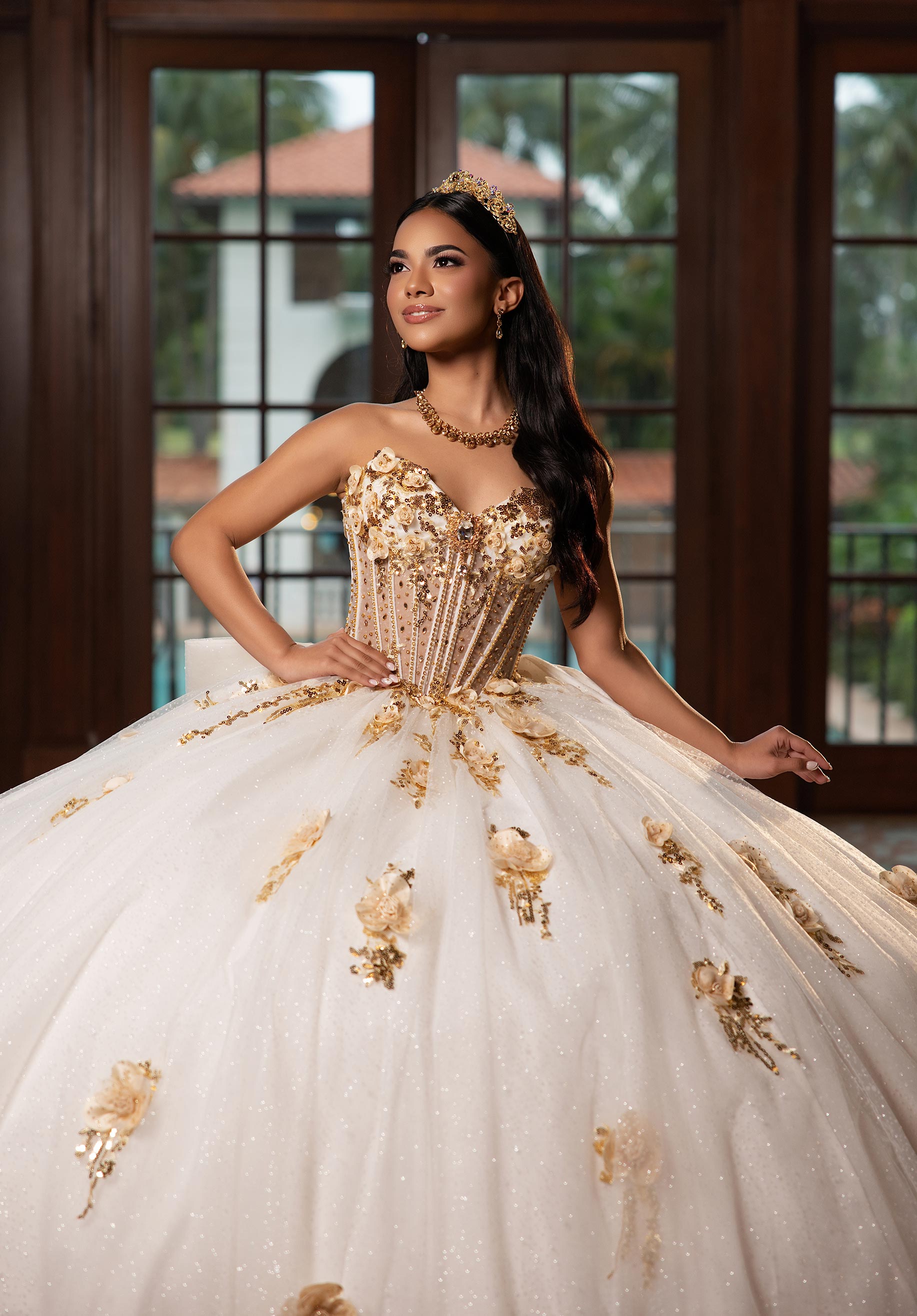 Sweetheart Floor-Length Tulle Quinceañera Ball Gown MGNY Madeline Gardner New York 89553
