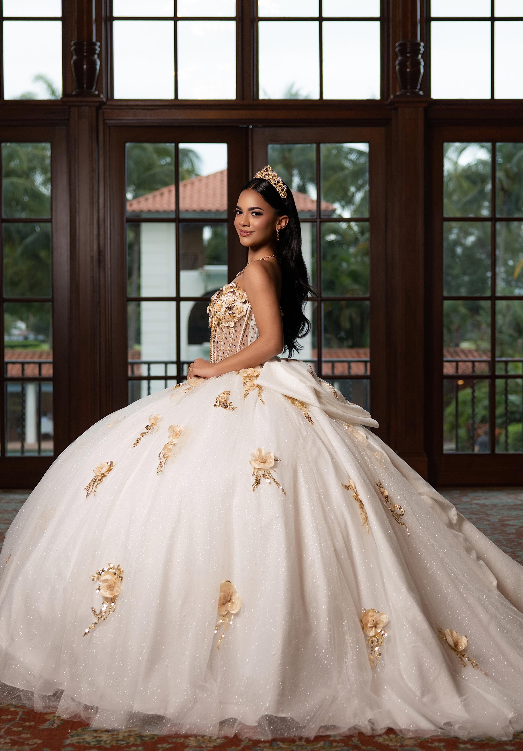 Sweetheart Floor-Length Tulle Quinceañera Ball Gown MGNY Madeline Gardner New York 89553