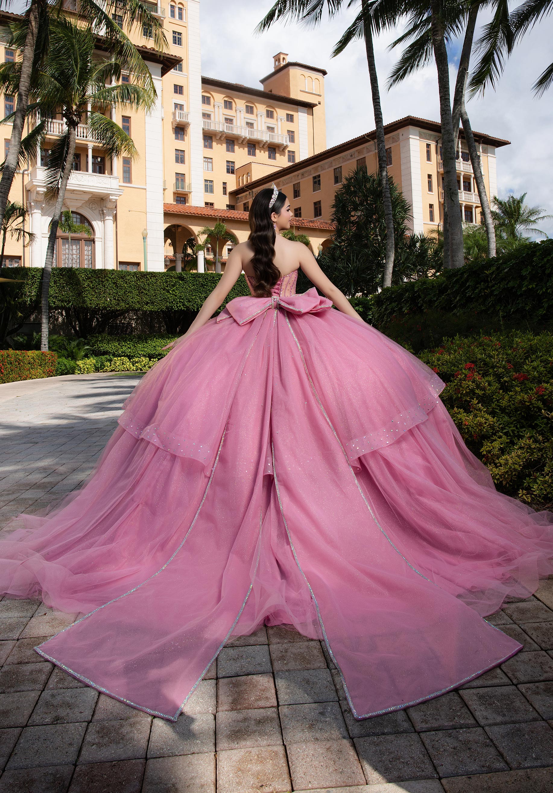 Off-the-Shoulder Floor-Length Tulle Quinceañera Ball Gown MGNY Madeline Gardner New York 89554