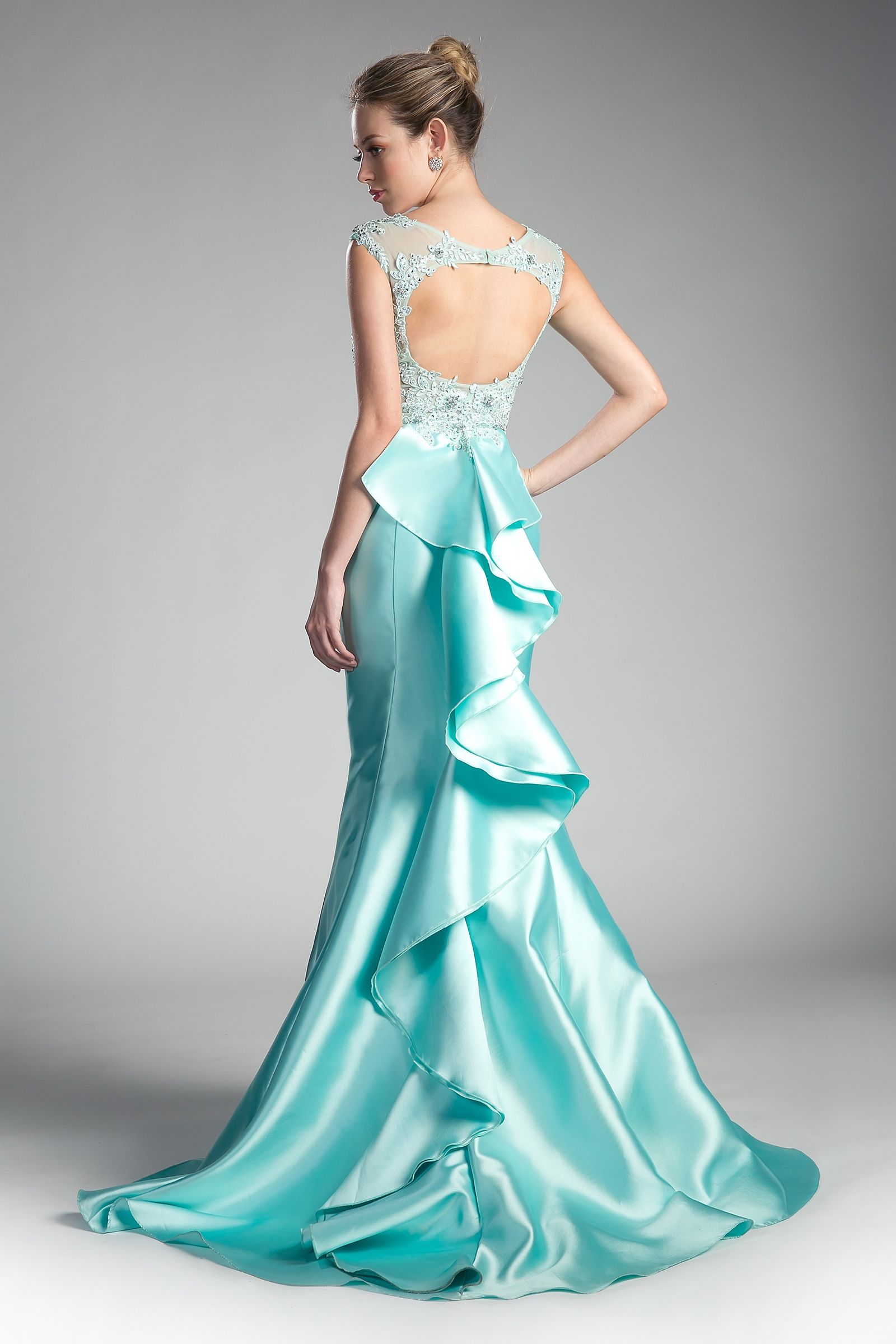 Prom Dresses Mermaid Fitted Beaded Formal Long Prom Dress Mint
